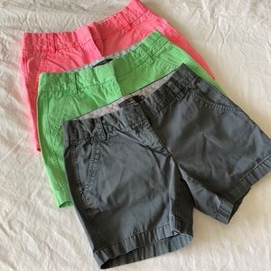 J. Crew Cotton Chino Shorts (3 Pairs)